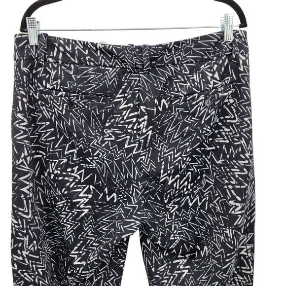 Eloquii Pants Stretch Dress Pants Tapered Abstract Psychedelic Print Black 14 - Picture 9 of 16